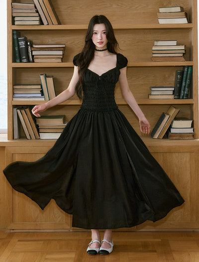 Elegant V-neck Slit Long Dress LAL0218