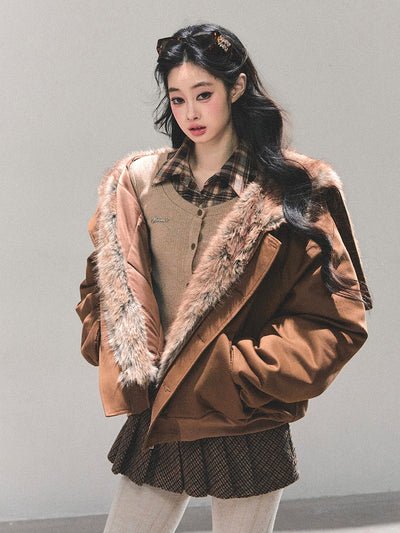 Fur Quilted Warm Coat DIA0664