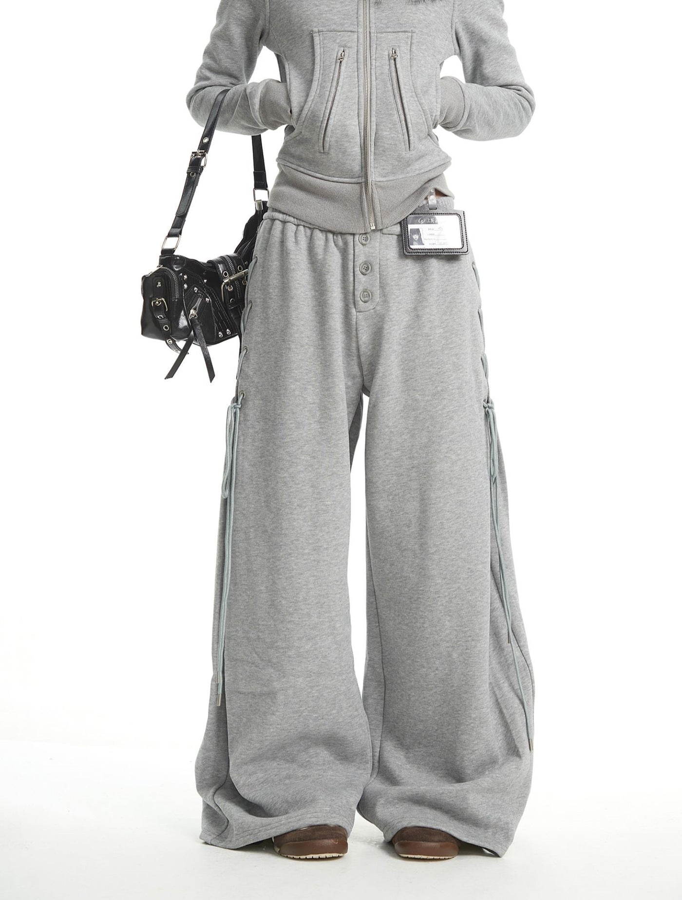 Fur Collar Hooded Sweatshirt Jacket/Pants UNC0326