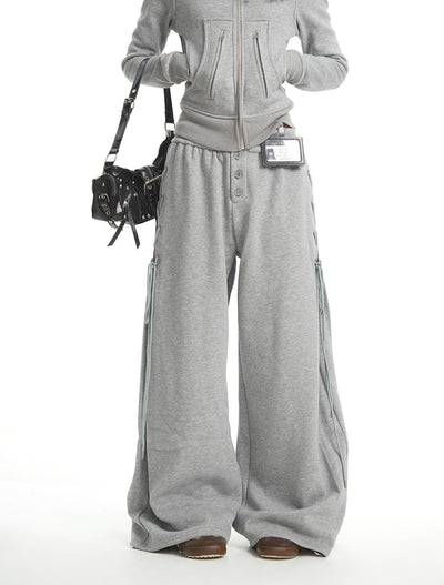 Fur Collar Hooded Sweatshirt Jacket/Pants UNC0326