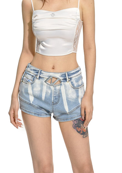 Light Gradient Floral Mid-Waist Shorts NOT0190