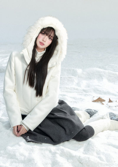 Fur Collar Suede Short Jacket FRA0464