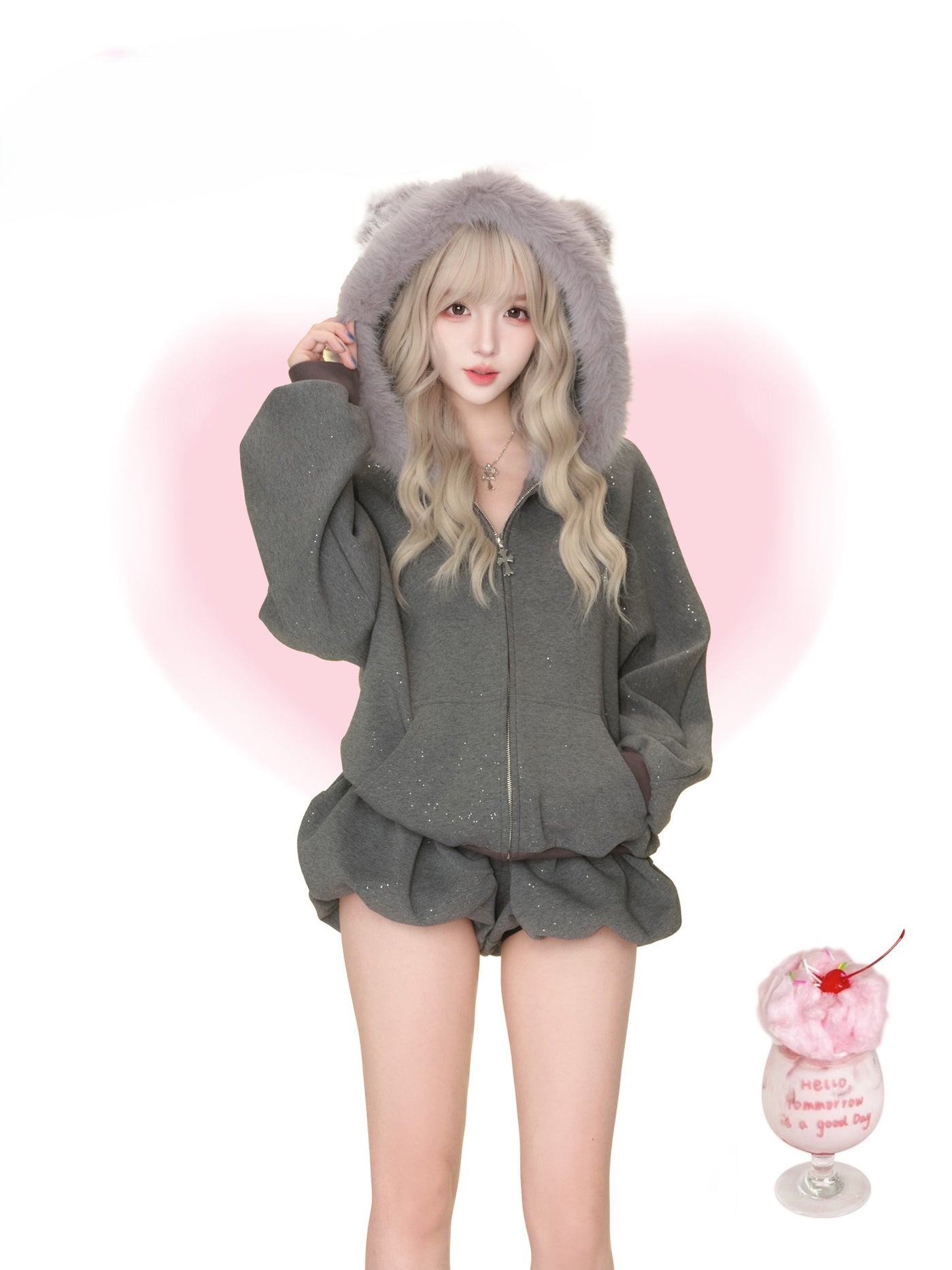 Sparkling Hooded Jacket/Shorts SER0197