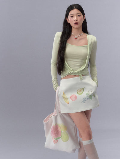 Fruit Print Short Skirt LAL0214