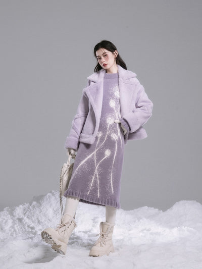 StellaLou Purple Fur Coat/Skirt COT0183