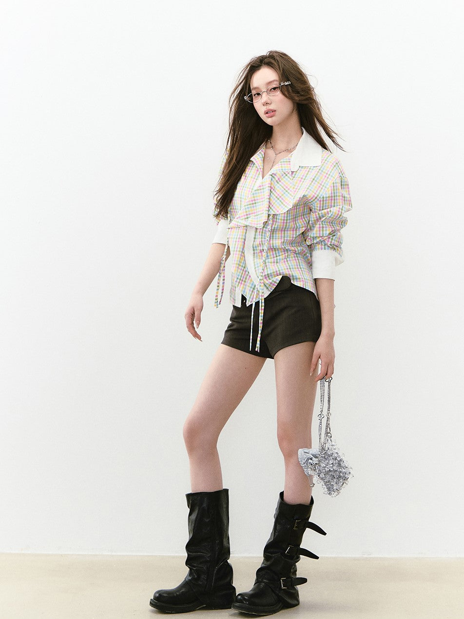 Layered Sunshade Short Shirt VIA0243