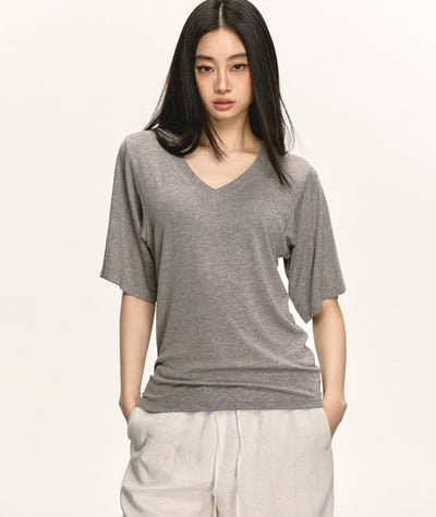 Stretch V-neck T-shirt ANA0027