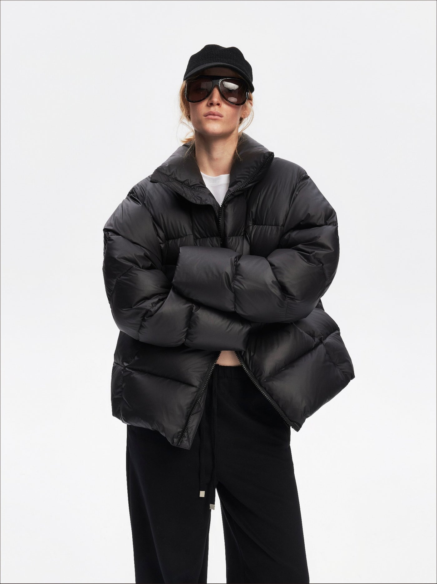 Stand Collar Retro Black Down Jacket SAL0208