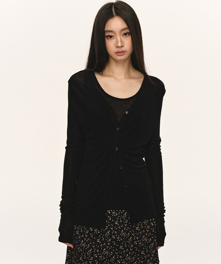 Basic Cardigan/Sleeveless Top ANA0056