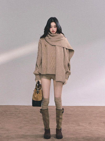 Cable Sweater/Scarf/Shorts DIA0621