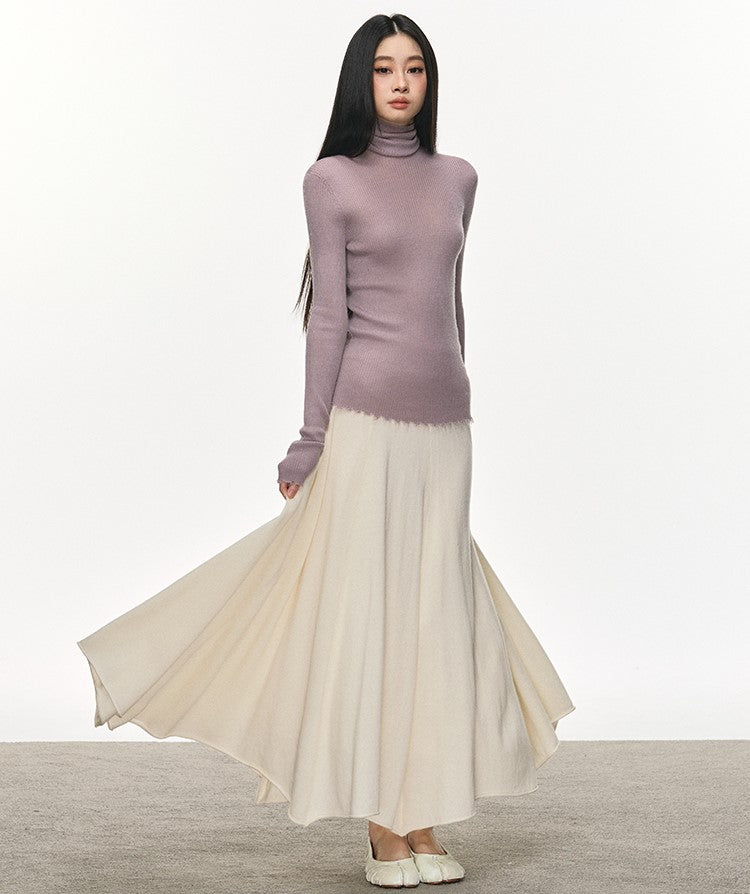Soft Wool Pleated Midi Skirt ANA0113