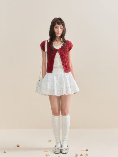 White Lace A-line Tutu Skirt SUN0133
