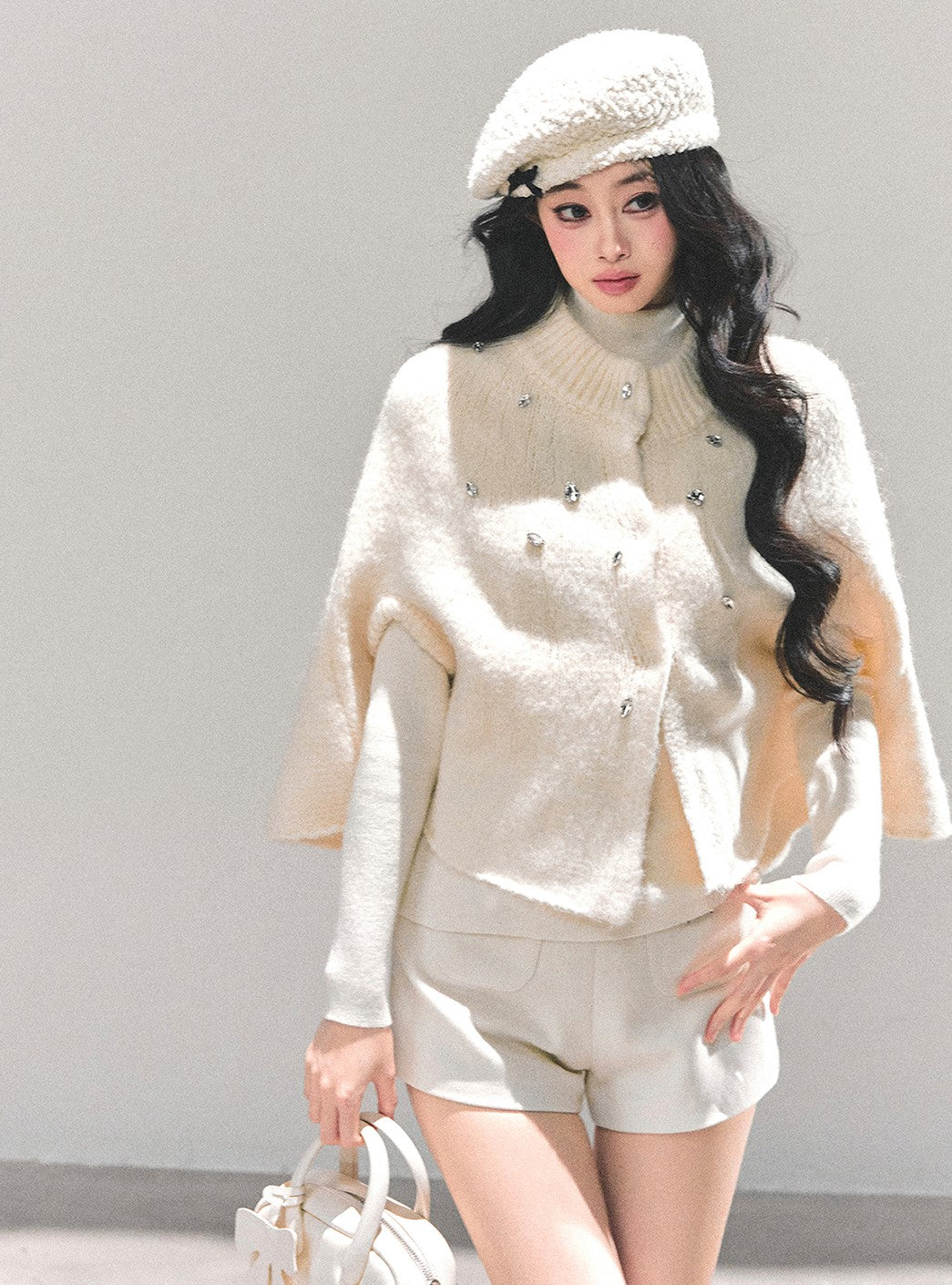 French-style Knitted Cape Cardigan DIA0689