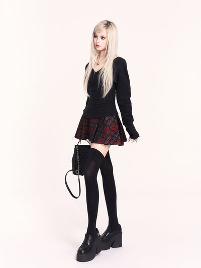 Slimming V-neck Cable Sweater VOC0475