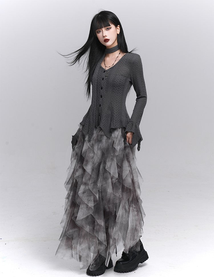 Long-Sleeved Knited Thin Cardigan LAD0232