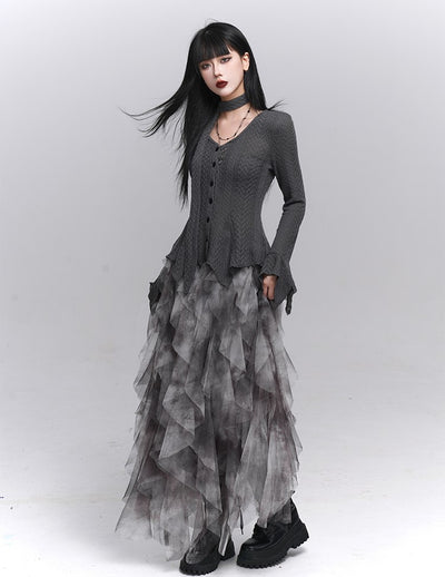 Long-Sleeved Knited Thin Cardigan LAD0232