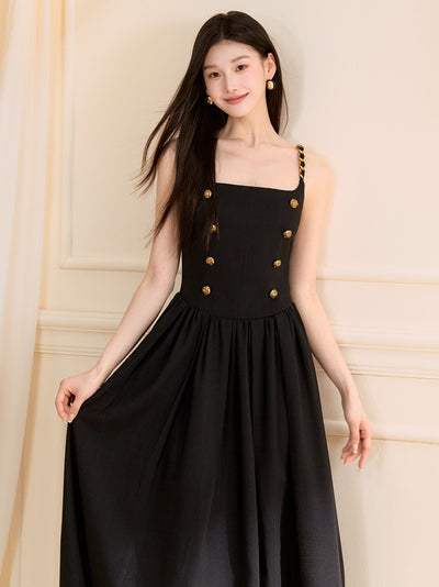 Hepburn Style Suspender Dress OSH0125