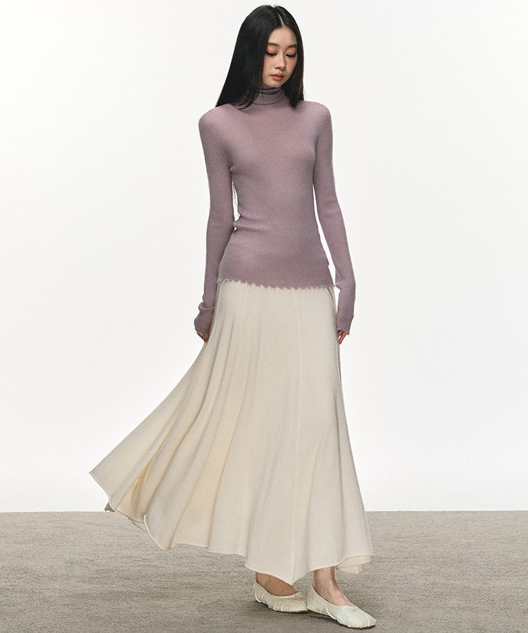 Soft Wool Pleated Midi Skirt ANA0113