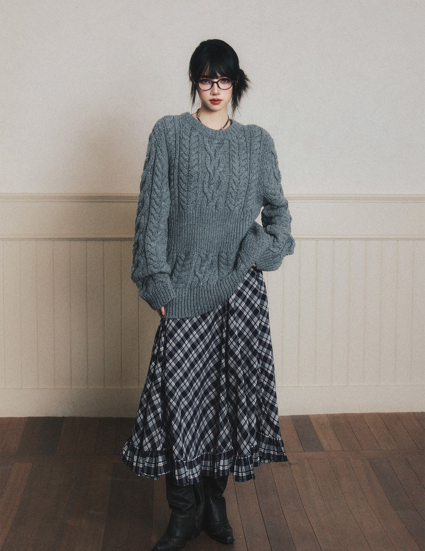 Retro Plaid Large Swing Skirt LUL0188