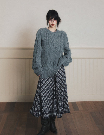 Retro Plaid Large Swing Skirt LUL0188