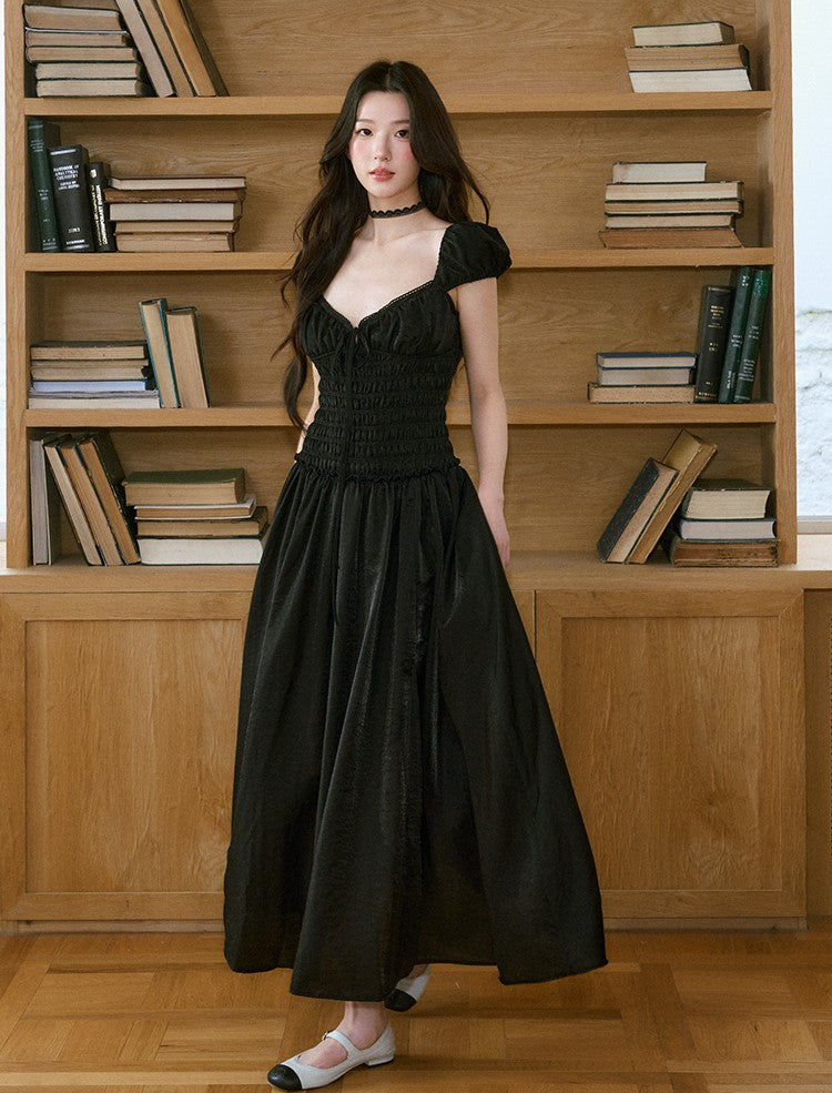 Elegant V-neck Slit Long Dress LAL0218