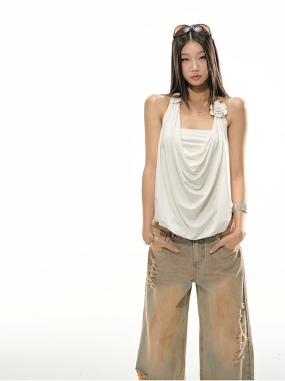 Halter Neck Camellia Top/Pants 4MU0119