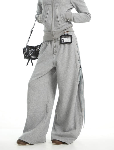 Fur Collar Hooded Sweatshirt Jacket/Pants UNC0326