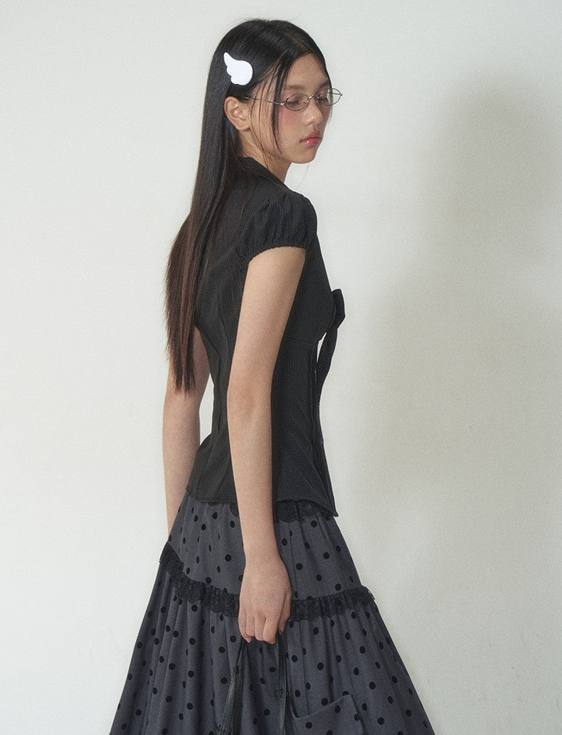 Retro Bow Slim Shirt SOO0004