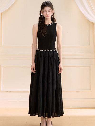 Beaded Sleeveless Long Dress OSH0126