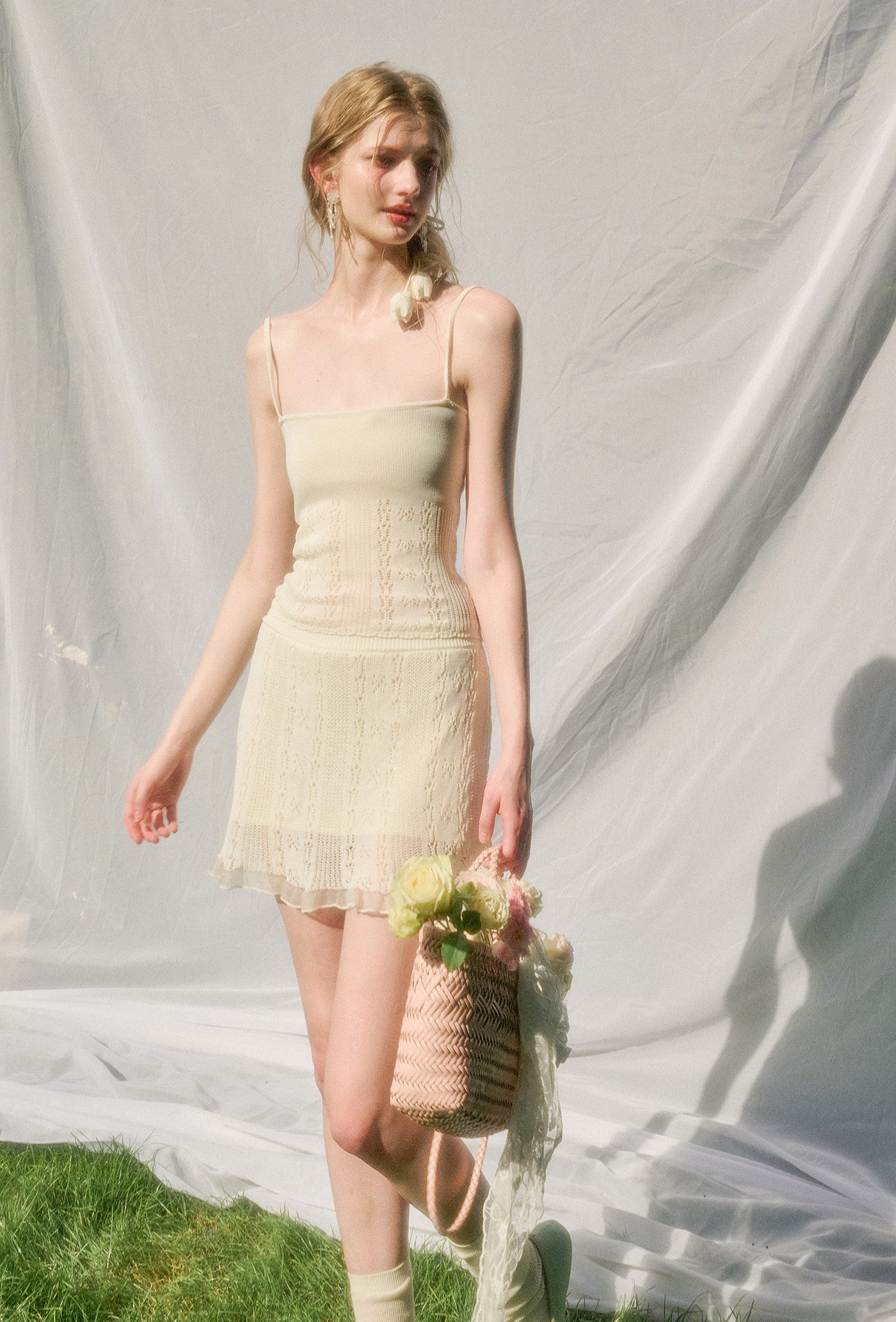 Knitted Lace Camisole/Cardigan/Skirt GRO0165