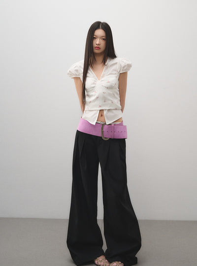Low Waist Wide Leg Suit Pants LAL0166