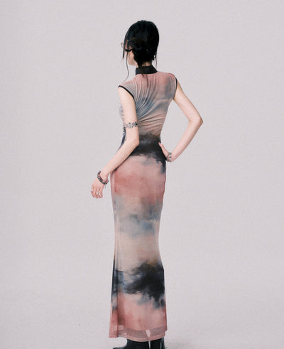 Ink Painting Chinese Long Dress LUL0148