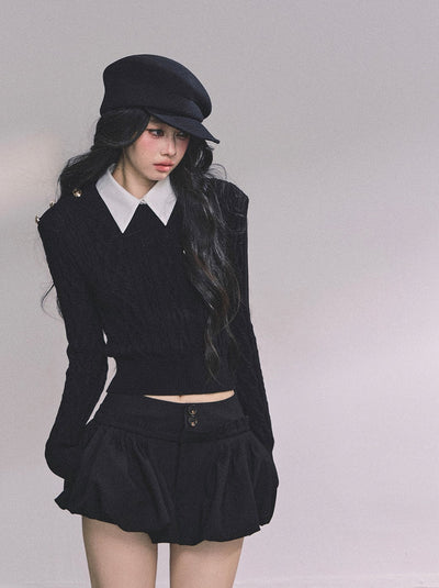 Fake Two-piece Polo Collar Sweater DIA0607