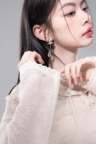 See-through Cardigan+Shorts COT0258