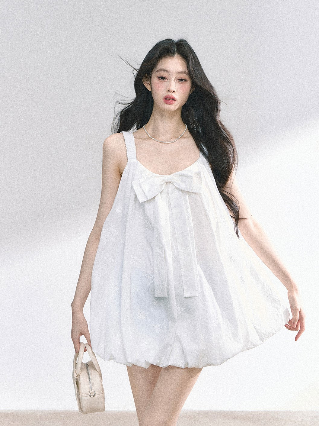 Babydoll Bow Short Dress DIA0464
