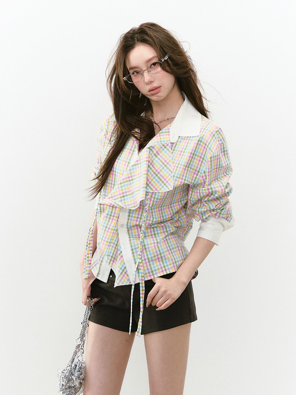 Layered Sunshade Short Shirt VIA0243