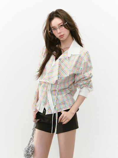 Layered Sunshade Short Shirt VIA0243