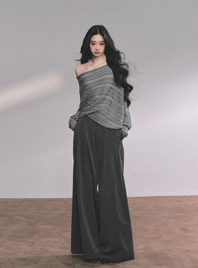 Drape Lazy Wide-leg Pants DIA0633