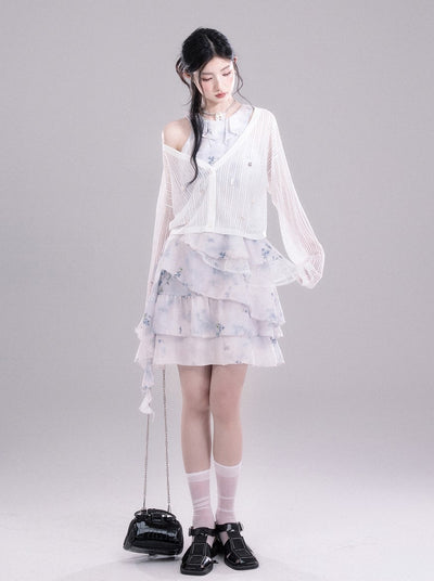 Layered Floral Irregular Dress COT0279