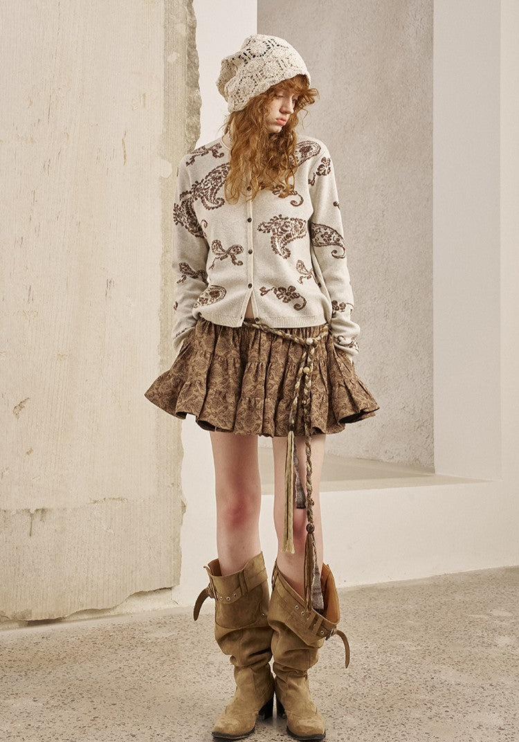 Paisley Jacquard Knitted Cardigan DID0227