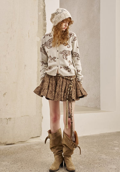 Paisley Jacquard Knitted Cardigan DID0227