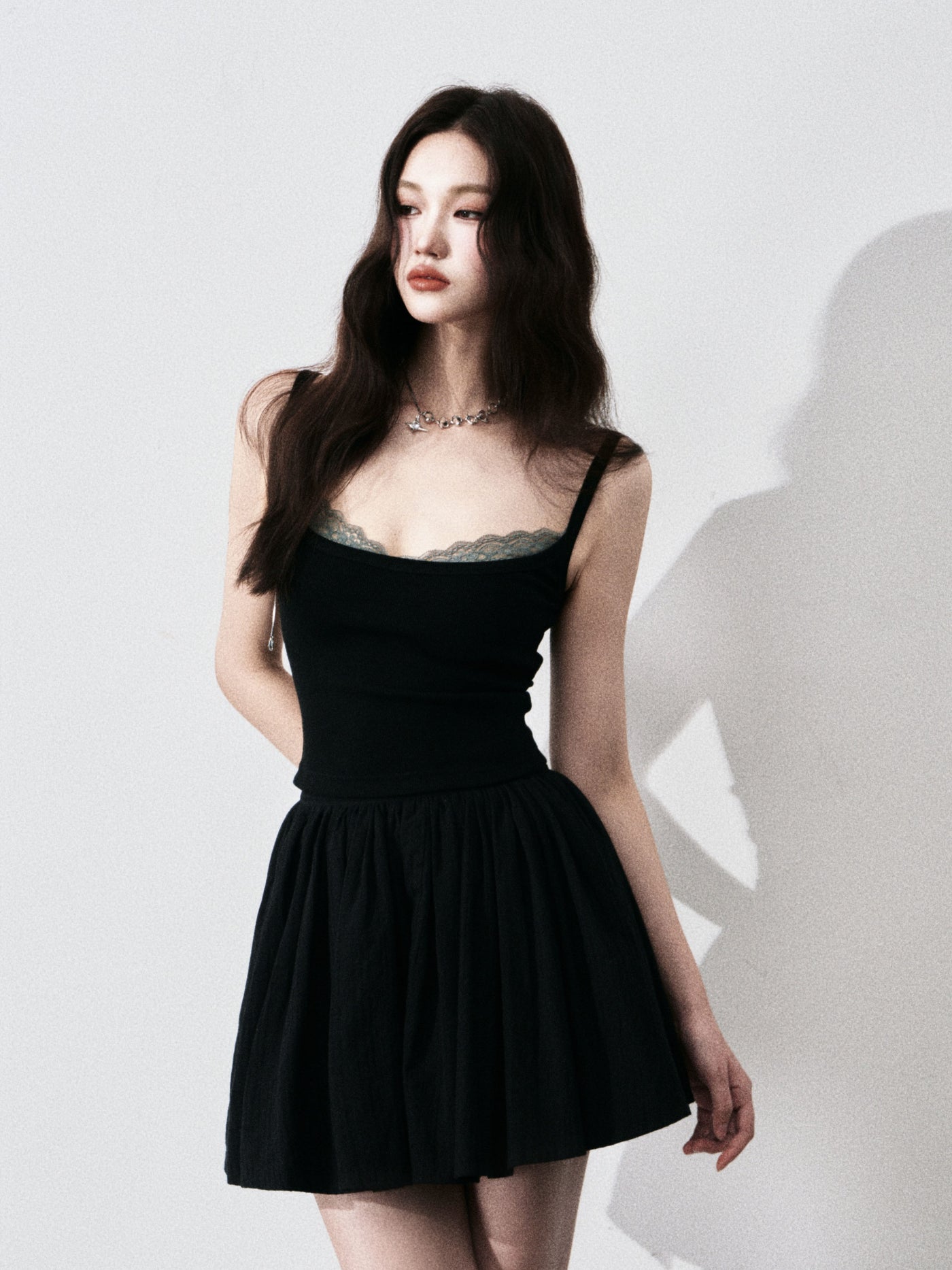 Lace Splicing Layered Camisole LUL0139