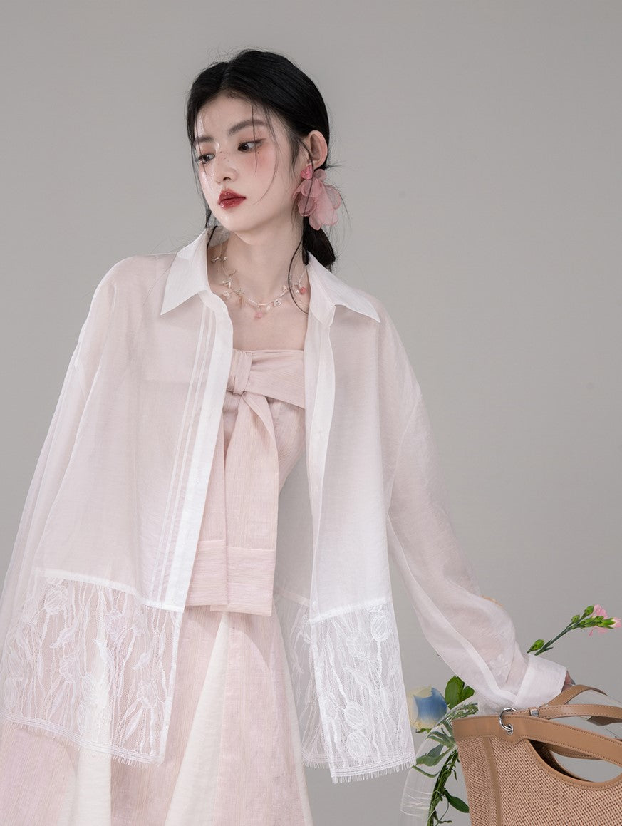 White Lace Thin Sunscreen Shirt COT0309