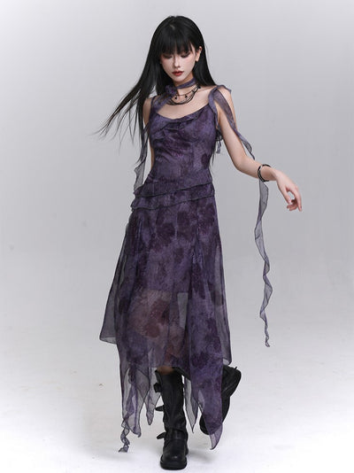 Purple Strap Suspender Dress LAD0220