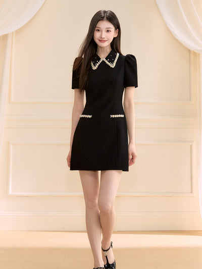 Starry Black A-line Dress OSH0133