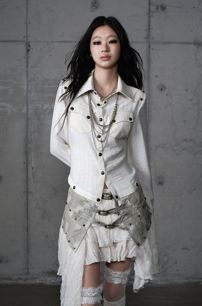Punk Irregular Multi-layer Lace Skirt NOR0200