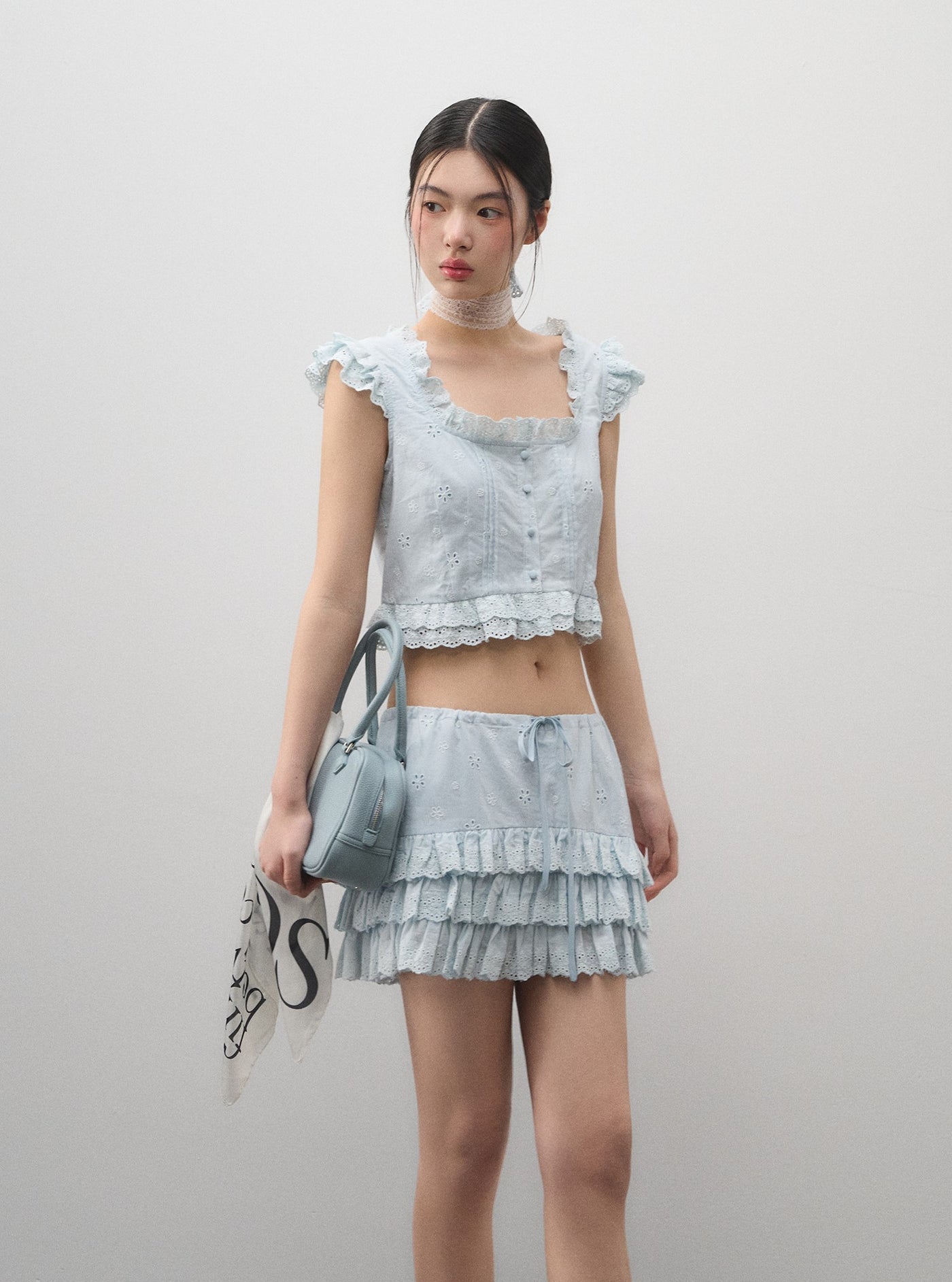 Flying Sleeves Top/Lace Cake Skirt LAL0171