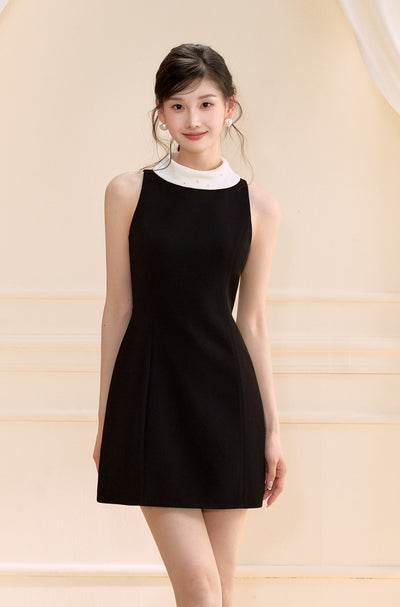 Black Waist Sleeveless Dress OSH0147