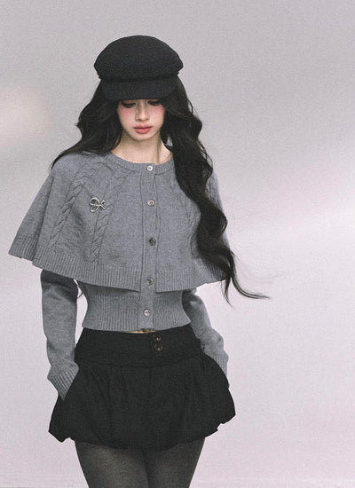 Long-sleeved Cable Cloak Sweater DIA0645