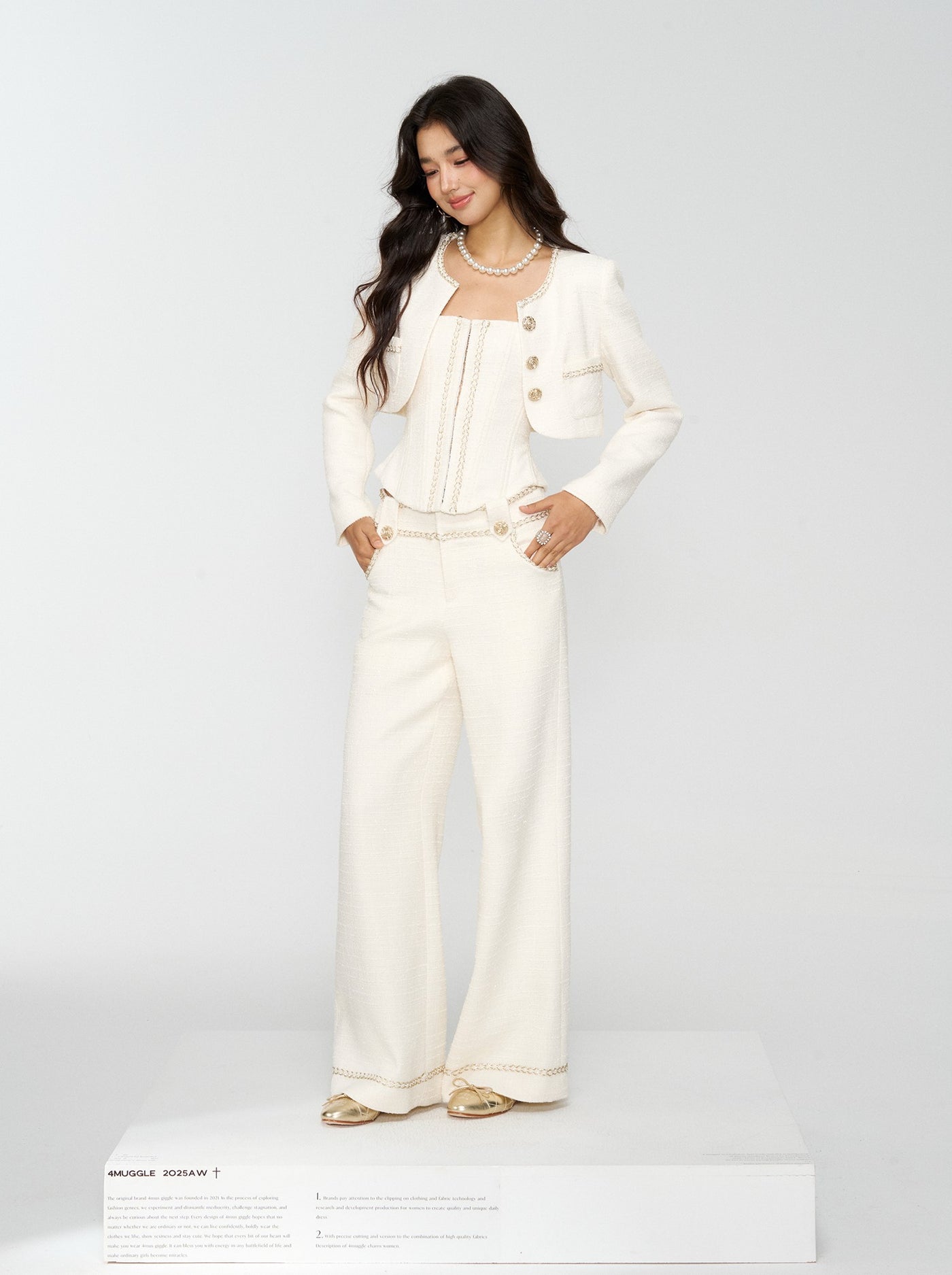 Luxurious-style Short Jacket/Camisole/Pants 4MU0160